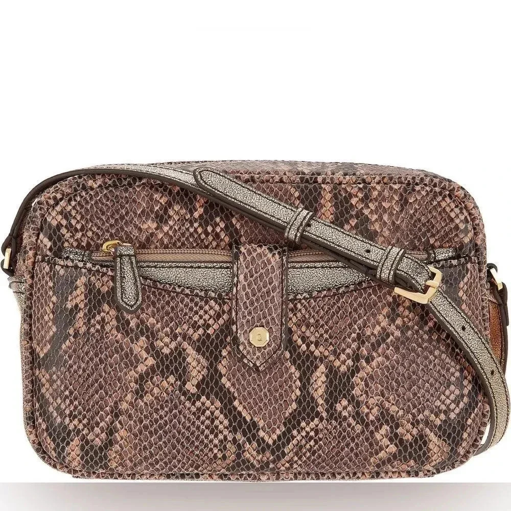 G.I.L.I. Leather Crossbody Bag Sienna Snake